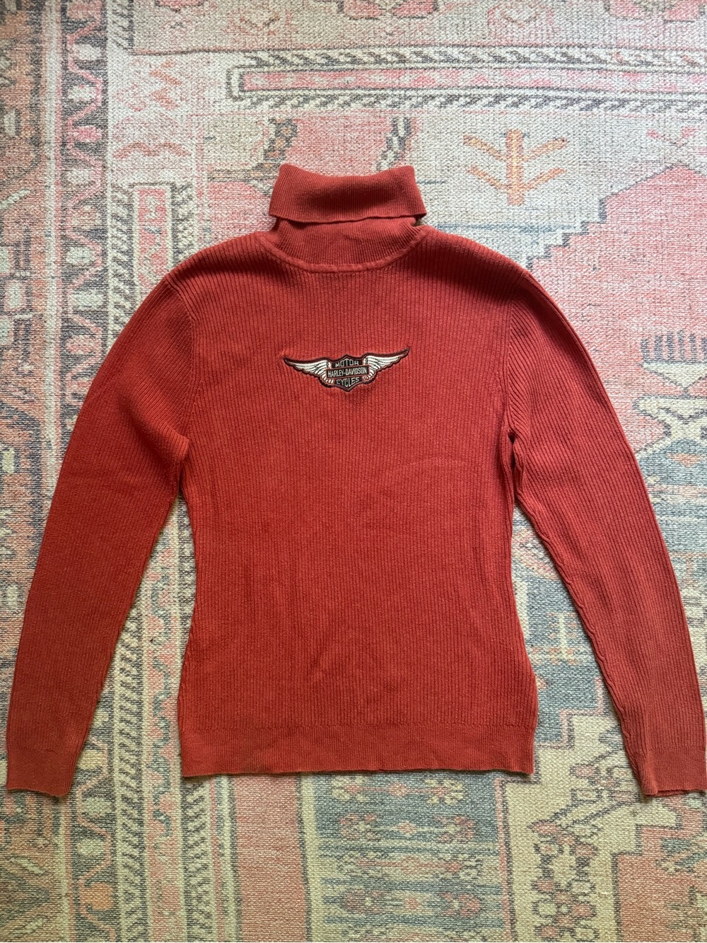 Vintage Harley Davidson Ribbed Turtleneck Sweater